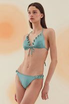 Bonesta-Aeolian Mint Green Kuşgözlü Üçgen Bikini Takımı-Bikini & Mayo-2-Milagron.com