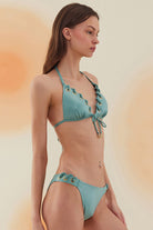 Bonesta-Aeolian Mint Green Kuşgözlü Üçgen Bikini Takımı-Bikini & Mayo-3-Milagron.com