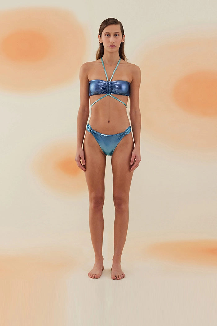 Bonesta-Agrizate Shiny Aqua And Royal Blue Çift Renk Straplez Bikini Takımı-Bikini & Mayo-3-Milagron.com