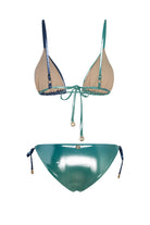 Bonesta-Amargosa Shiny Aqua And Royal Blue Çift Renk Üçgen Bikini Takımı-Bikini & Mayo-2-Milagron.com