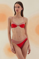 Bonesta-Arid Balenli Burgundy Terry Bikini Takımı-Bikini & Mayo-2-Milagron.com