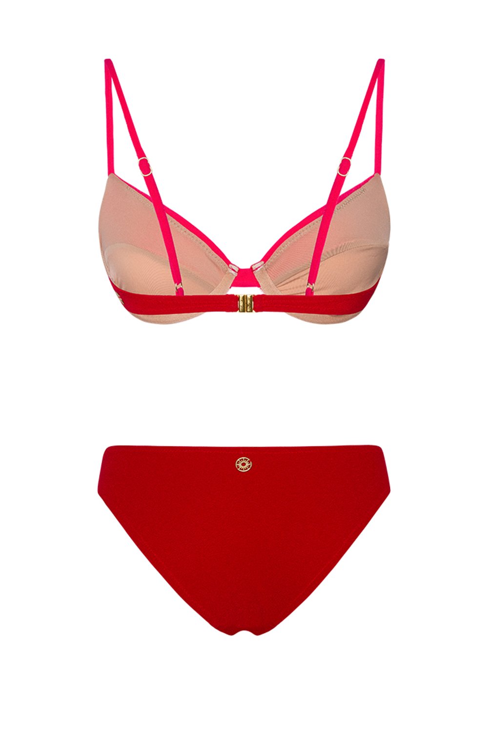 Bonesta-Arid Balenli Fuchsia Terry Bikini Takımı-Bikini & Mayo-5-Milagron.com