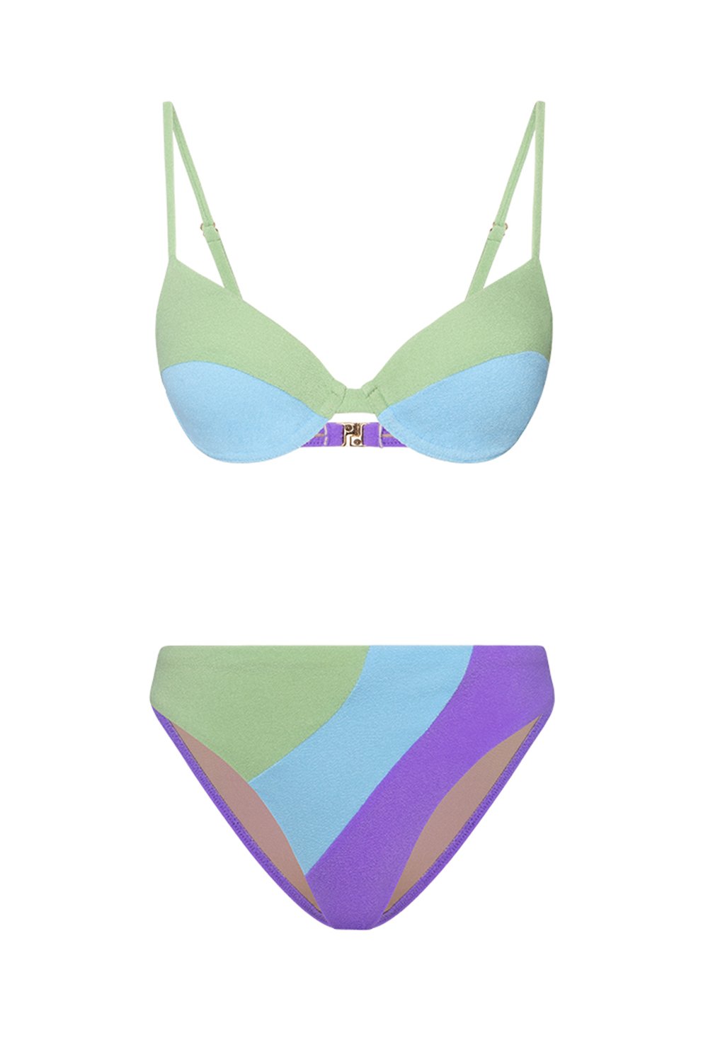Bonesta-Arid Balenli Pistachio Green Terry Bikini Takımı-Bikini & Mayo-5-Milagron.com