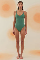 Bonesta-Bacino Emerald Green Boncuklu Balenli V Yaka Mayo-Bikini & Mayo-1-Milagron.com