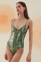 Bonesta-Badain Shiny Sonic Green Bağcıklı V Yaka Mayo-Bikini & Mayo-3-Milagron.com