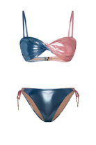 Bonesta-Baja Shiny Sapphire Blue And Misty Rose Çift Renk Dönmeli Bikini Takımı-Bikini & Mayo-1-Milagron.com