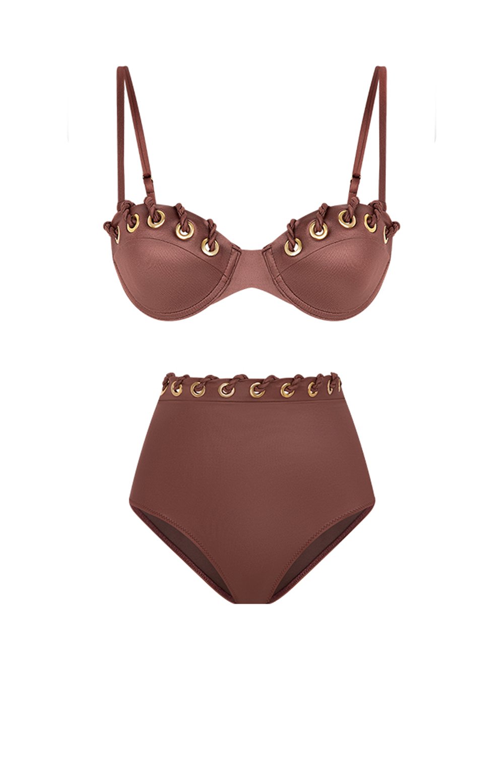 Bonesta-Barchan Burnt Umber Kaplı Bikini Takımı-Bikini & Mayo-4-Milagron.com