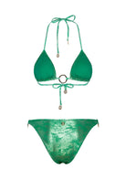 Bonesta-Bardenas Shiny Shiny Emerald Green Aksesuarlı Üçgen Bikini Takımı-Bikini & Mayo-5-Milagron.com