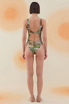 Bonesta-Bayuda Phantom Snake Pattern Halter Kesim Pencereli Mayo-Bikini & Mayo-4-Milagron.com