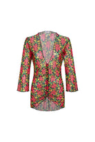 Bonesta-Bellanca Kırmızı Çiçek Desenli Önü Büzgülü Gömlek Pareo-Pareo & Bandana-1-Milagron.com