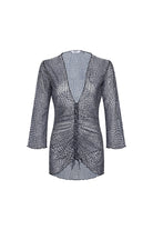 Bonesta-Bellanca Mozaik Desenli Önü Büzgülü Gömlek Pareo-Pareo & Bandana-1-Milagron.com