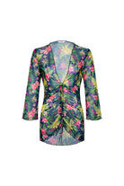 Bonesta-Bellanca Pembe Çiçek Desenli Önü Büzgülü Gömlek Pareo-Pareo & Bandana-1-Milagron.com