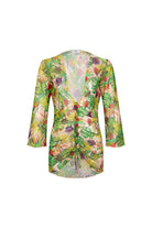 Bonesta-Bellanca Sarı Mor Çiçek Önü Büzgülü Gömlek Pareo-Pareo & Bandana-1-Milagron.com