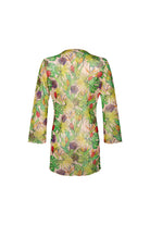 Bonesta-Bellanca Sarı Mor Çiçek Önü Büzgülü Gömlek Pareo-Pareo & Bandana-2-Milagron.com