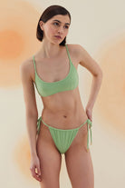 Bonesta-Blaze Pistachio Green Terry Kare Yaka Askılı Bikini Takımı-Bikini & Mayo-2-Milagron.com