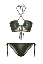 Bonesta-Broom Shiny Hunter Green Boyundan Bağcıklı Bikini Takımı-Bikini & Mayo-4-Milagron.com