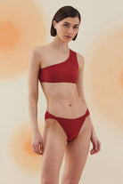 Bonesta-Bush Burgundy Terry Tek Omuz Bikini Takımı-Bikini & Mayo-2-Milagron.com