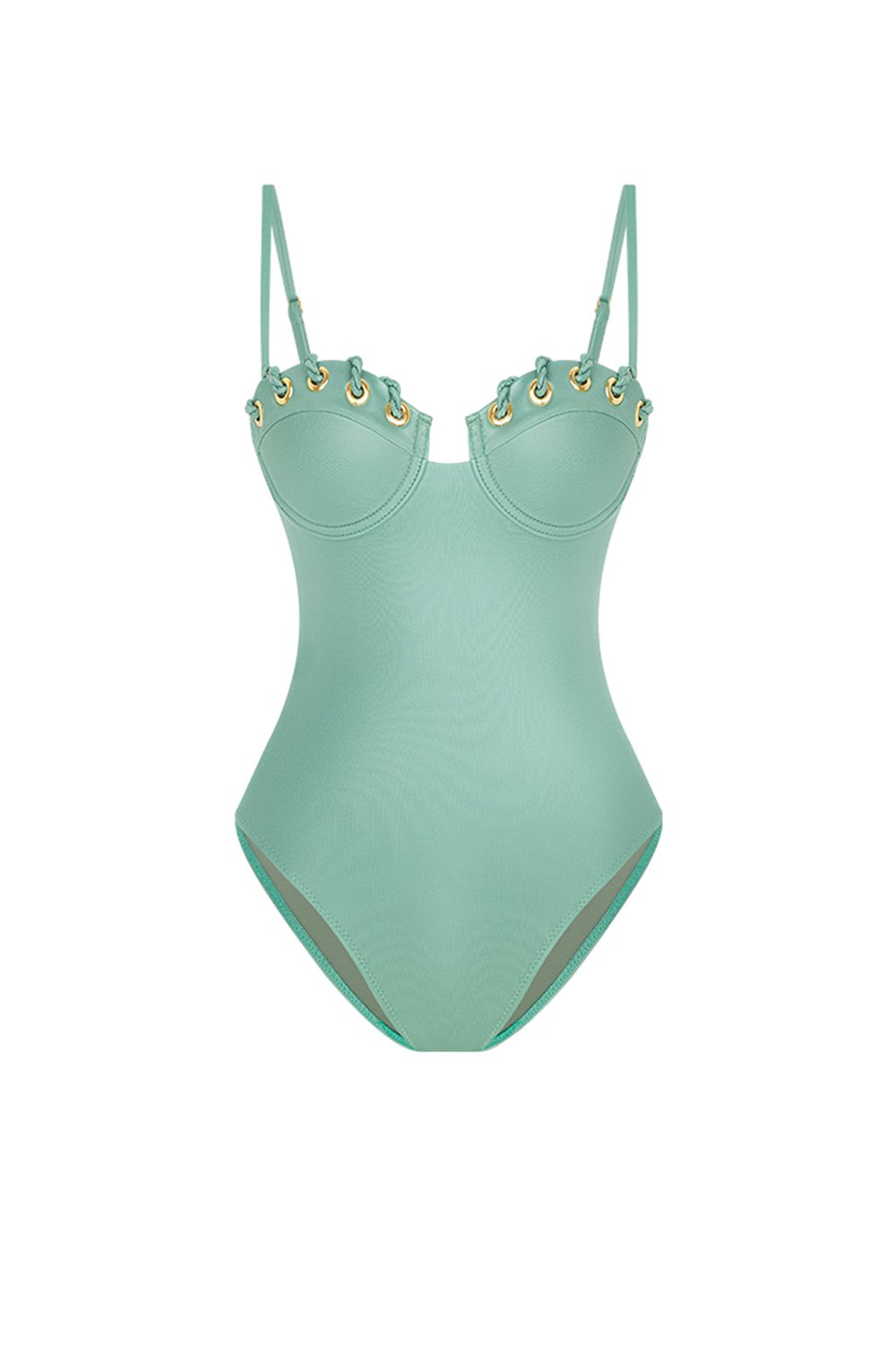 Bonesta-Caliche Mint Green Kuşgözlü Kaplı Mayo-Bikini & Mayo-4-Milagron.com