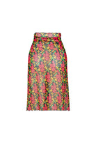 Bonesta-Callie Kırmızı Çiçek Desenli Büzgülü Volanlı Midi Pareo Etek-Pareo & Bandana-2-Milagron.com