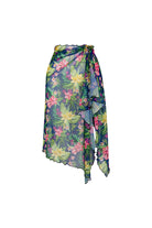 Bonesta-Callie Renkli Çiçek Desenli Büzgülü Volanlı Midi Pareo Etek-Pareo & Bandana-1-Milagron.com