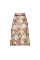 Bonesta-Callie Renkli Pastel Çiçek Desenli Büzgülü Volanlı Midi Pareo Etek-Pareo & Bandana-2-Milagron.com