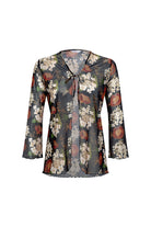 Bonesta-Cameo Koyu Kahve Çiçek Desenli Önü Bağcıklı Gömlek Pareo-Pareo & Bandana-1-Milagron.com