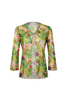 Bonesta-Cameo Sarı Mor Çiçek Desenli Önü Bağcıklı Gömlek Pareo-Pareo & Bandana-1-Milagron.com