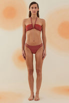 Bonesta-Carcross Ruby Red Boncuklu V Aksesuarlı Balenli Bikini Takımı-Bikini & Mayo-1-Milagron.com