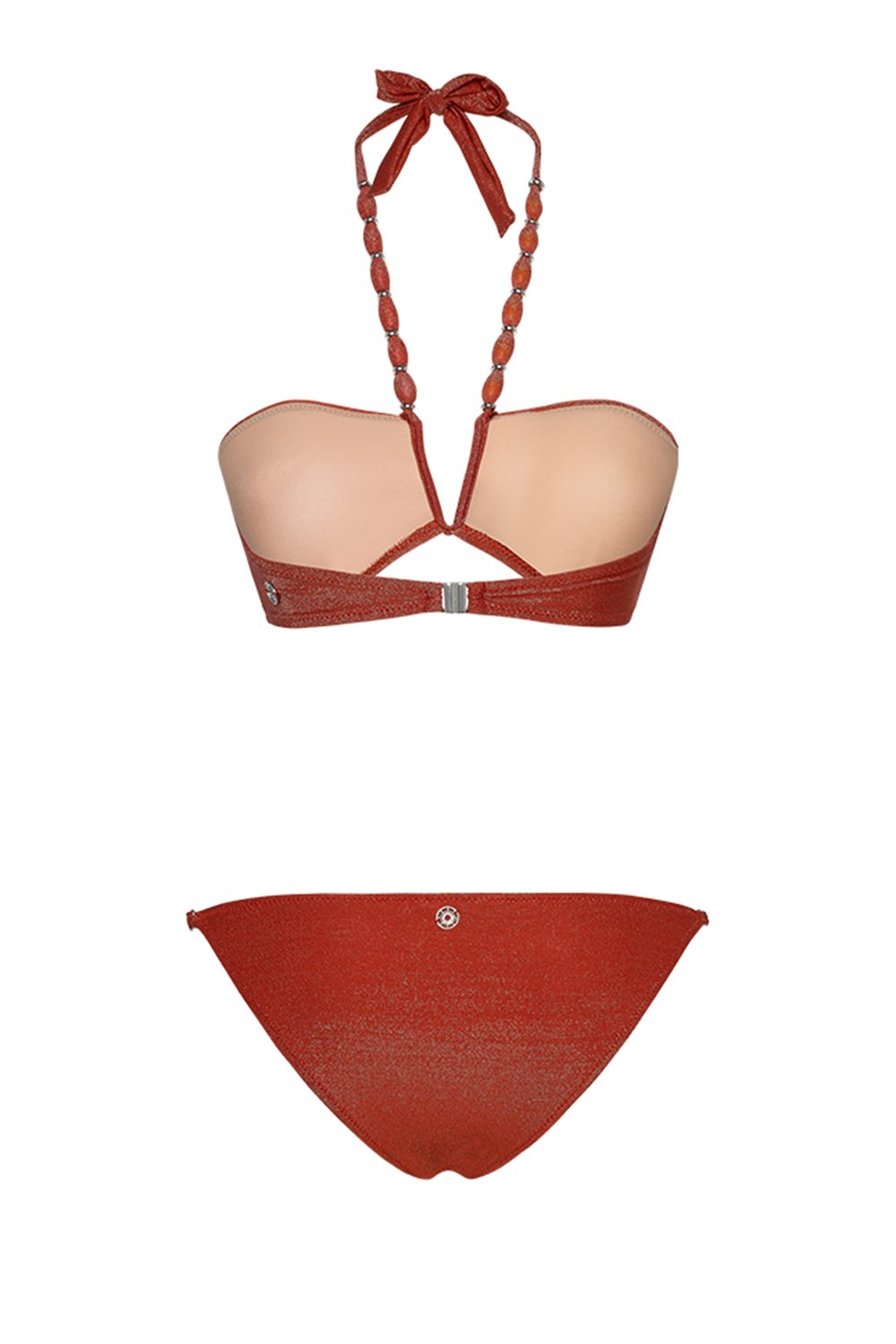 Bonesta-Carcross Ruby Red Boncuklu V Aksesuarlı Balenli Bikini Takımı-Bikini & Mayo-6-Milagron.com