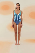 Bonesta-Carison Shiny Aqua And Royal Blue V Yaka Askılı Mayo-Bikini & Mayo-3-Milagron.com