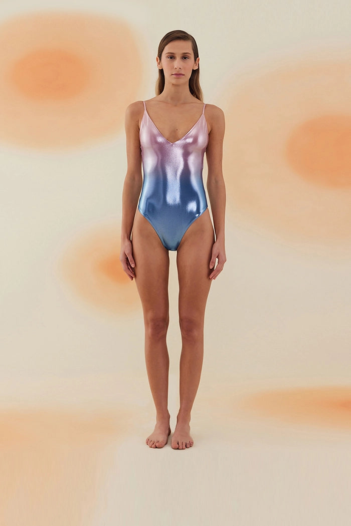 Bonesta-Carison Shiny Sapphire Blue And Misty Rose V Yaka Askılı Mayo-Bikini & Mayo-3-Milagron.com