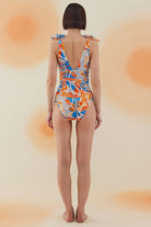 Bonesta-Cholla Abstract Floral Pattern Bağcıklı V Yaka Mayo-Bikini & Mayo-3-Milagron.com