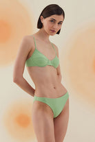 Bonesta-Creosote Pistachio Green Terry Balenli Bikini Takımı-Bikini & Mayo-2-Milagron.com