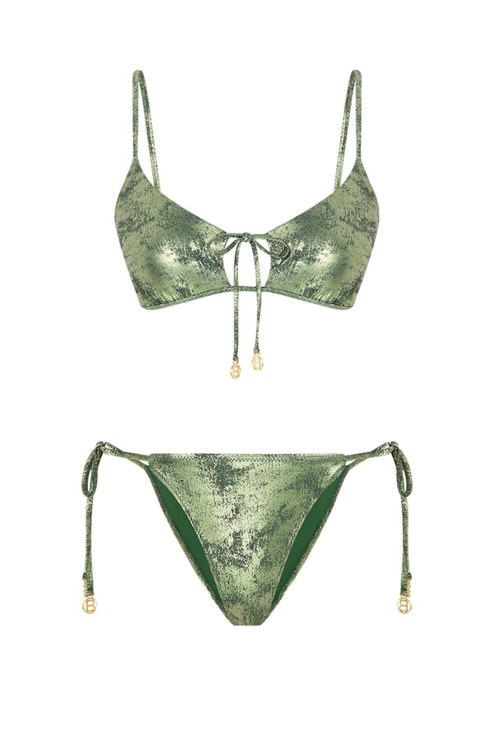 Bonesta-Curab Shiny Sonic Green Bağcıklı Askılı Bikini Takımı-Bikini & Mayo-1-Milagron.com