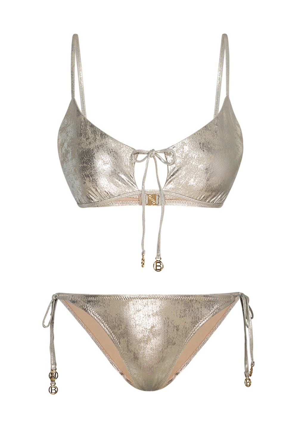 Bonesta-Curab Shiny Sonic Silver Bağcıklı Askılı Bikini Takımı-Bikini & Mayo-4-Milagron.com