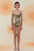 Bonesta-Dainakil Phantom Snake Pattern Bağcıklı V Yaka Mayo-Bikini & Mayo-1-Milagron.com