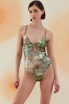 Bonesta-Dainakil Phantom Snake Pattern Bağcıklı V Yaka Mayo-Bikini & Mayo-2-Milagron.com