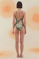 Bonesta-Dainakil Phantom Snake Pattern Bağcıklı V Yaka Mayo-Bikini & Mayo-3-Milagron.com