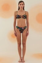 Bonesta-Dasht Botanical Flower Pattern U Aksesuarlı Balenli Bikini Takımı-Bikini & Mayo-1-Milagron.com
