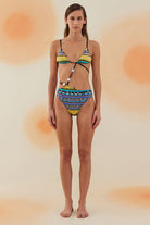 Bonesta-Dihedra Navajo Ethnic Pattern Aksesuarlı Üçgen Mayo-Bikini & Mayo-1-Milagron.com
