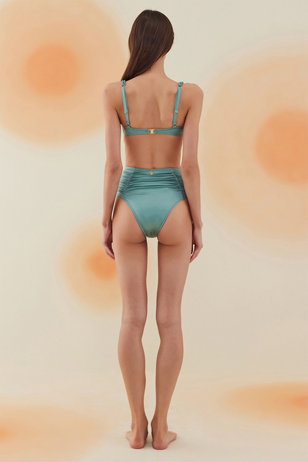 Bonesta-Erg Mint Green Drapeli Yüksek Bel Bikini Takımı-Bikini & Mayo-3-Milagron.com