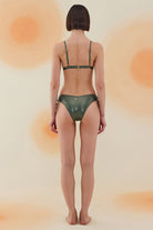 Bonesta-Freesia Shiny Hunter Green Büzgülü Bikini Takımı-Bikini & Mayo-3-Milagron.com