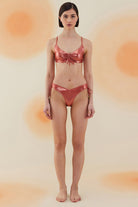 Bonesta-Freesia Shiny Terracota Red Büzgülü Bikini Takımı-Bikini & Mayo-1-Milagron.com