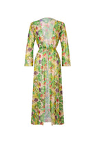 Bonesta-Gerardo Sarı Mor Çiçekli Uzun Elbise Pareo-Pareo & Bandana-1-Milagron.com