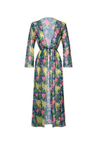 Bonesta-Gerardo Yeşil Pembe Desenli Uzun Elbise Pareo-Pareo & Bandana-1-Milagron.com