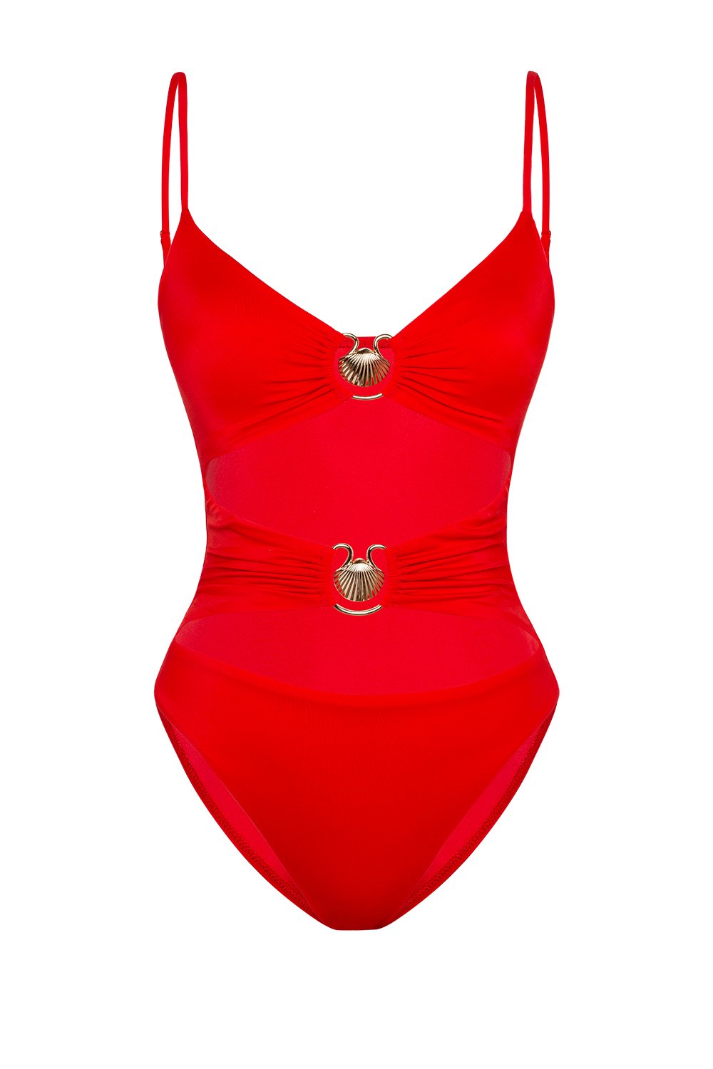 Bonesta-Gibson Scarlet Red Deniz Kabuklu Boyundan Bağlamalı Mayo-Bikini & Mayo-4-Milagron.com