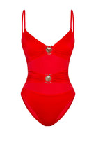 Bonesta-Gibson Scarlet Red Deniz Kabuklu Boyundan Bağlamalı Mayo-Bikini & Mayo-4-Milagron.com