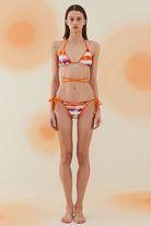 Bonesta-Glia Gradient Orange Üçgen Belden Bağcıklı Bikini Takımı-Bikini & Mayo-1-Milagron.com
