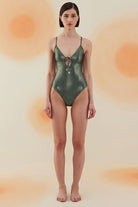 Bonesta-Glory Shiny Hunter Green Bağcıklı V Yaka Mayo-Bikini & Mayo-1-Milagron.com