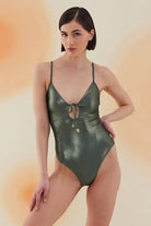 Bonesta-Glory Shiny Hunter Green Bağcıklı V Yaka Mayo-Bikini & Mayo-2-Milagron.com